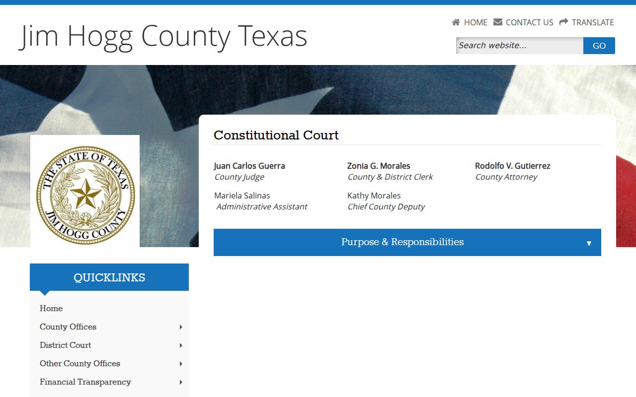 Jim Hogg County Constitutional Court jurisdiction and contact