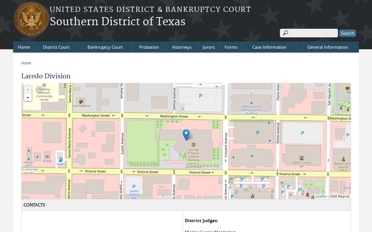 Southern District of Texas Laredo federal courthouse information